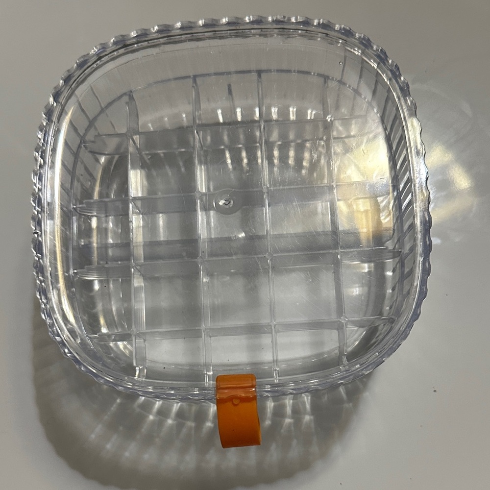 Clear Storage Container with Orange Handle